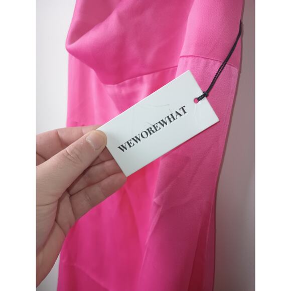 WeWoreWhat Pink Bodycon Dress Women Size 8 Cowl Midi NWT - Picture 2 of 7